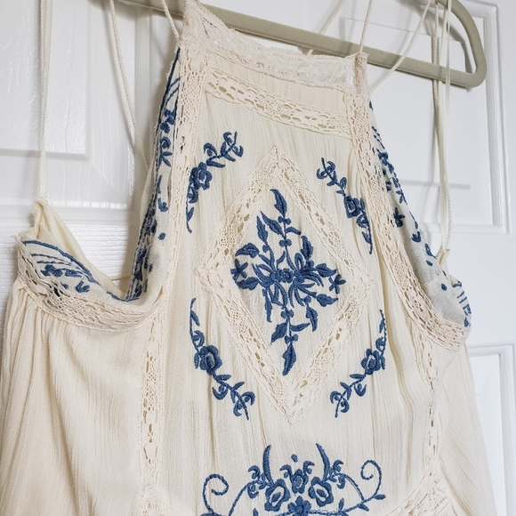 Free People Dresses & Skirts - Free People White Boho Cottagecore Summer Lace Cotton Midi Dress